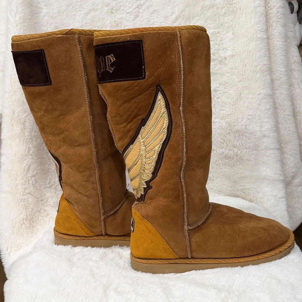 Tylie Malibu Brown and Tan Winter Boots - Picture 2 of 6